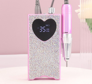 Perceuse à ongles électrique portable rechargeable en cristal de coeur sans fil 35000 tr/min perceuse à ongles professionnelle avec diamants - Product Image 2