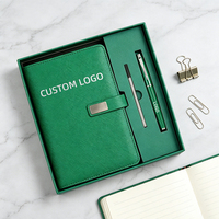 Coffret de Carnets en Cuir Vintage Premium Personnalisés avec Stylo Fluide et Fermeture Magnétique, Boîte Mate pour Collaboration d'Influenceurs