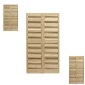 High Quality AWC Exterior Wood Window Shutters Louvered 15" Wide X 43" High Unfinished Pine 1 Pair