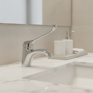 Robinet tactile simple coudé et froid avec rallonge à longue poignée pour laboratoire, hôpital et lavabo avec fonctions coudées ouvertes - Product Image 3