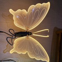 Lampes décoratives d'extérieur en forme de papillon, IP65, en aluminium et acier inoxydable, avec capteur de lumière, pour mariages, éclairage de paysage et sites touristiques