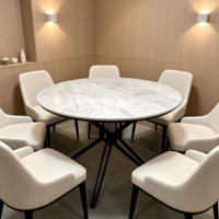 Hochwertiger Esstisch aus Sinterstein mit gehärtetem Glas, anpassbares modernes minimalistisches Design für 4 Personen, Wohnzimmer, Restaurant