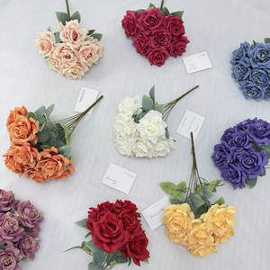 Usine de fleurs artificielles Meiyu Craft, bouquet de roses en soie artificielle, haute simulation, décorations pour mariage et maison - Product Image 2