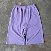 Shorts unisexes en tissu gaufré épais de haute qualité pour hommes, style streetwear, sport et fitness, avec ourlet brut, vente en gros