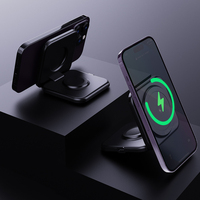 Chargeur de téléphone de bureau magnétique pliable 3 en 1 électrique le plus vendu avec station de charge rapide sans fil PD 3.0/QC 5V/2A