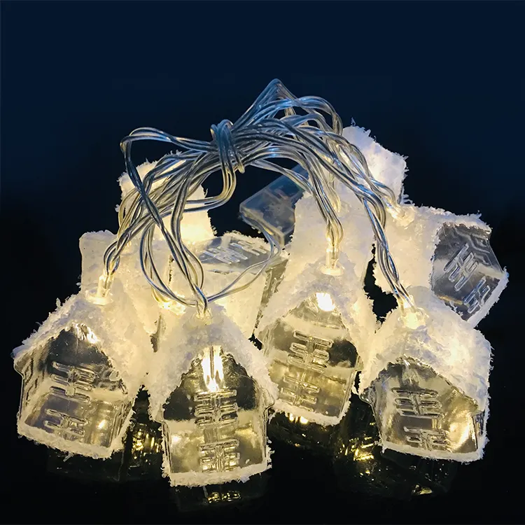 1.7M Plastic Transparent House Shape Led String Light for Christmas Decorations