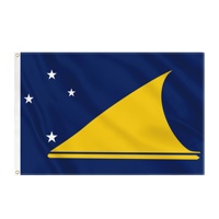 Drapeau du Pacifique personnalisé Tokelau 3x5 pieds en polyester, imprimé en sérigraphie, séchage rapide, écologique, style volant/suspendu