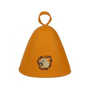 Gorro de Sauna de lana al por mayor con logotipo personalizado gorro de lana de Color naranja para Sauna - Product Image 1