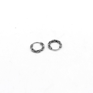 Pendientes de Aro para Hombre, Acero Inoxidable 316L, Hipoalergénicos, Diseño Vintage de Cadena de Bambú, Estilo Punk, Gótico, Vikingo, para Regalo - Product Image 5