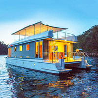 Bateau de luxe à ponton double étage en fibre de verre, personnalisé en usine, pour la pêche, type Cabin Cruiser, Tritoon, Yacht à moteur, OEM/ODM