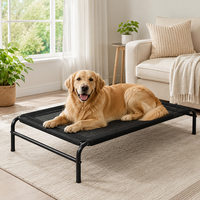 Lit surélevé pour chien avec cadre en acier carbone, respirant, amovible et lavable, pour toutes les saisons, pour chiens de taille moyenne à grande