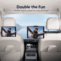 Support de téléphone de voiture en métal télescopique pliable pour appuie-tête avec bras d'extension pour téléphones et tablettes de 4,7 à 12,9 pouces sur les sièges arrière