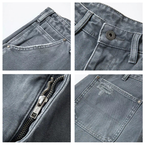 Shorts <span class=keywords><strong>en</strong></span> jean personnalisés de qualité, respirants, amples, déchirés, style charpentier, délavés à l'acide, streetwear - Product Image 3
