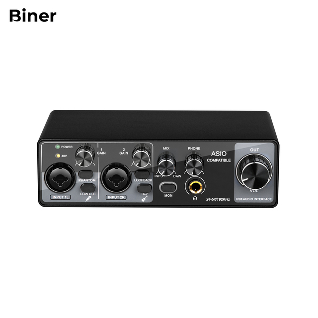 Professional Factory MQ22 Studio Audio Interface 2 Channels Inputs Usb Soundcard for Studio Recording