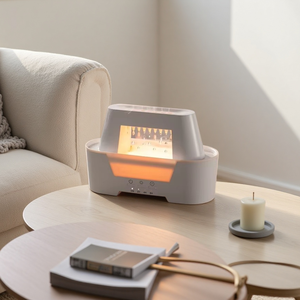 Humidificateur Goutte de Pluie 300ml, Machine d'Aromathérapie Silencieuse de Bureau, 6 Buses de Brumisation, Lumière 3 Couleurs, Télécommande, Minuteur 2/4/8H pour Chambre - Product Image 1
