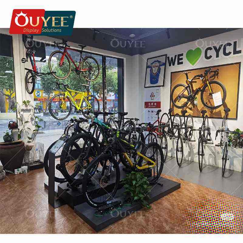 Customized Bike Store Interior Decoration Design Motorbike Showroom  Cabinets Sport Bike Display Furniture