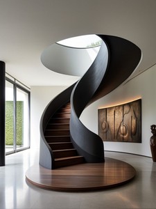 Escalera Curva Iluminada <span class=keywords><strong>con</strong></span> Tiras <span class=keywords><strong>LED</strong></span> Integradas, Escalera en Espiral Impermeable <span class=keywords><strong>con</strong></span> Iluminación por Degradado - Product Image 3