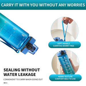 Personalised Eco Friendly 1000ml BPA Free Motivational Time <strong>Tracker</strong> Tritan Camping Sports <strong>Water</strong> <strong>Bottle</strong> with Straw - Product Image 4