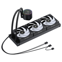 Refroidisseur d'Eau CPU COOLLEO 360 Noir avec Affichage Numérique, Radiateur de Refroidissement, Ventilateur 4 Broches pour Boîtier PC, Compatible LGA115X/1200/1700/1851 AMD