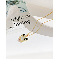 OYA Nouveau Design Bijoux Panda Plaqué Or en Acier Inoxydable 316L Mode Animal Mignon Panda Ours Pendentif Collier