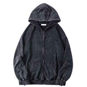 Sweat-shirts à <span class=keywords><strong>capuche</strong></span> unisexes noirs délavés à l'acide, sans cordon, de qualité supérieure, imprimés, surdimensionnés, pour hommes et femmes, vente en gros, collection automne, ODM - Product Image 5