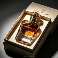 Flacon de parfum de luxe personnalisé 100 ml, fond épais, poids substantiel, bouchon en zamak, logo et boîte personnalisés