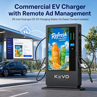 Station de recharge commerciale pour véhicules électriques avec deux pistolets de recharge et écran 4K de 65 pouces pour centres commerciaux, parkings, hôtels et commerces de détail
