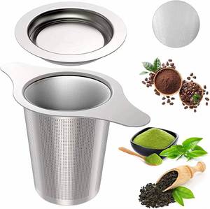 304 Stainless Steel Double-Handle Reusable <b>Infuser</b> Coffee With Mesh Lid Utensil Filter Durable Metal <b>Tea</b> Strainer - Product Image 2