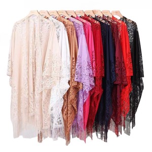 Ins poncho avvolgenti <span class=keywords><strong>da</strong></span> spiaggia per donne eleganti scialli con nappe mantelle Oversize Pashmina sottile - Product Image 1