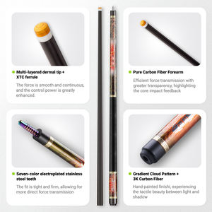 Taco de Billar Híbrido Profesional - Eje 100% Fibra de Carbono con Culata de <span class=keywords><strong>Arce</strong></span> para Snooker y Billar Americano - Product Image 4
