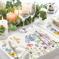 Ensemble de 4 sets de table floraux de printemps, 12x18 pouces, pour jardin, cuisine, salle à manger, lavables, pour décoration intérieure et extérieure