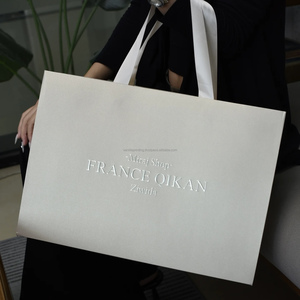 Custom Luxury Logo Kraft Paper Bag with <b>Ribbon</b> Handle White Foil Luxury Packaging for Shopping for Promotions - Product Image 3