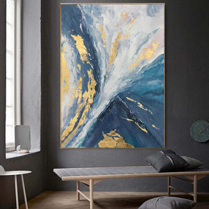 Peinture murale sur toile à texture fluide verticale, abstraite, dégradée, noir et or, style luxe moderne minimaliste, pour entrée et <span class=keywords><strong>salon</strong></span> - Product Image 6
