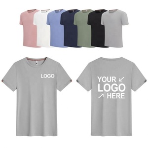 T-shirt unisexe décontracté avec logo imprimé en sérigraphie personnalisée pour la salle de sport Chemises formelles à logo personnalisé en polyester respirant et à séchage rapide - Product Image 1