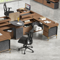 WESOME Postes de Travail Modulaires Personne Multi Rangements Bureau 4 Meubles Commerciaux Meubles En Bois Bureau Ouvert Espace De Travail