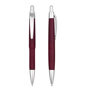 Low Price Plastic Ballpoint Pen with Logo Printed Black Ink Gel Pen with Silver Trim Portable Promotional Writing Instrument - Product Image 1