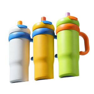 Gobelet isotherme de 30 oz avec poignée et paille, imprimé cœur/pendentif papillon mignon, tasse réutilisable - Product Image 2