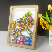 Vente en gros A4 Deep 3D Shadow Box Cadres photo Bois MDF Matériau Plexiglas Jouet Voiture Vitrine Cadre en bois décoratif