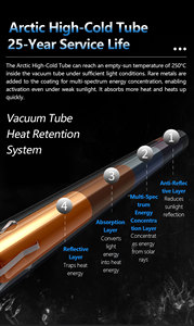 Chauffe-eau <span class=keywords><strong>solaire</strong></span> à tube sous vide à chauffage rapide, utilisation quotidienne pour la <span class=keywords><strong>douche</strong></span> et la cuisine, rétention de la température pendant la nuit, tube sous vide pour chauffe-eau <span class=keywords><strong>solaire</strong></span> - Product Image 6