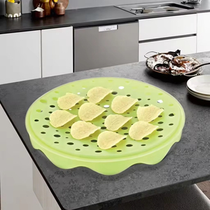 High Quality Kitchenware Kitchen <b>Tools</b> Reusable Vegetable Draining Plate Fruit Chips Drying Board <b>Silicone</b> Chip Tray - Product Image 6