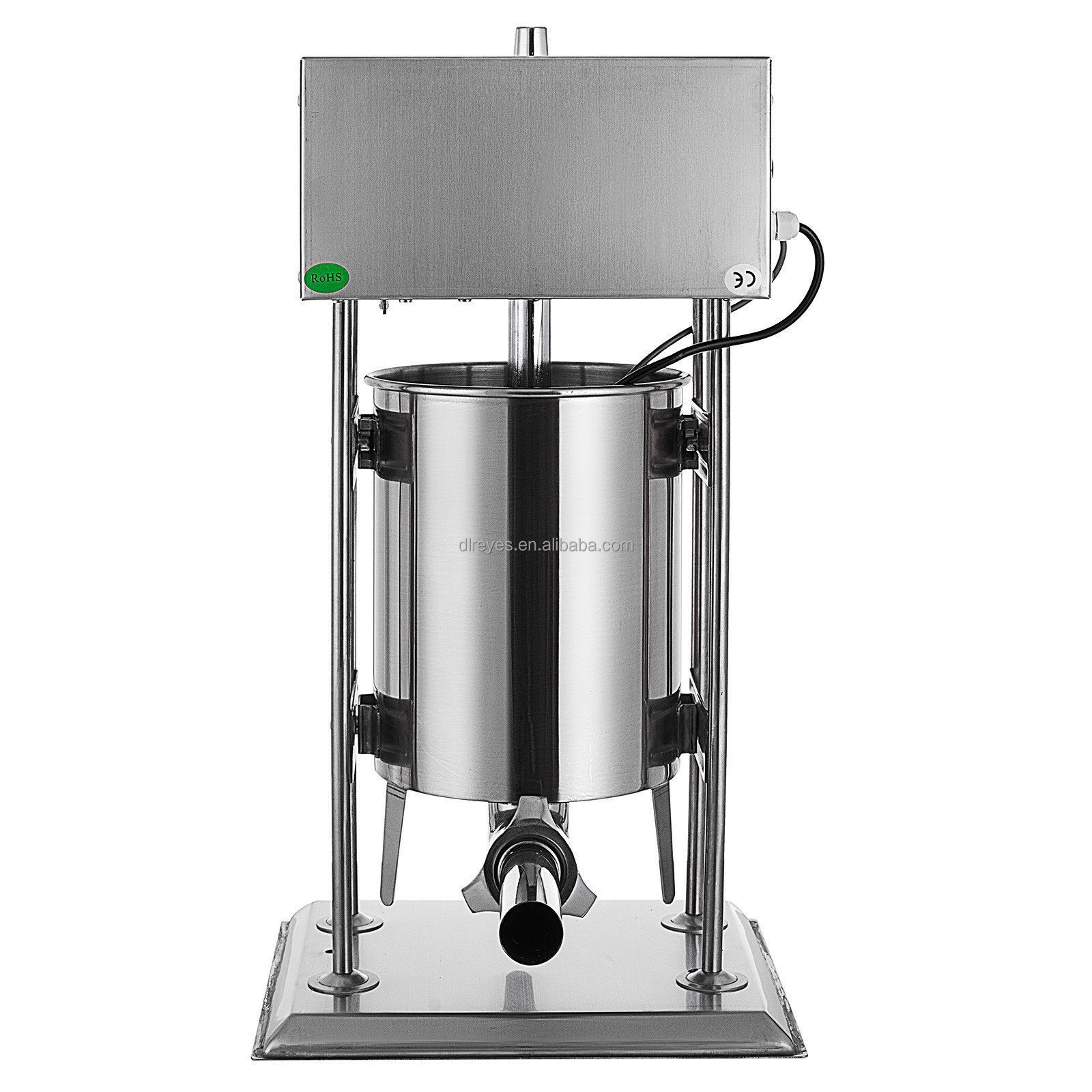 Электрический шприц 15 л, нержавеющая сталь, регулируемая скорость, вертикальный наполнитель для мяса, автоматическая машина для приготовления сосисок