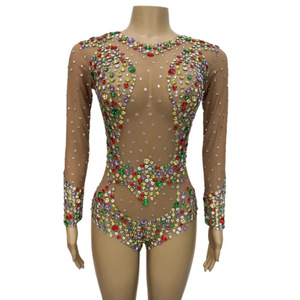 Costume da Sirena Sexy 2026 per Spettacoli di Danza, Body con Strass e Paillettes, Tuta Intera da Palcoscenico per Donne - Product Image 2