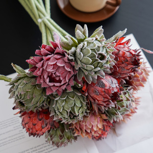 Ramo de Flores Artificiales de Protea, Colores Mezclados, Decoración para el Hogar, Accesorios para Bodas - Product Image 2