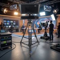 Teleprompter de 27 Pulgadas para Transmisión de Noticias, Cristal Óptico, Espejo Automático, Pantalla Única, Nivel Profesional, Fabricante OEM, Venta al Por Mayor