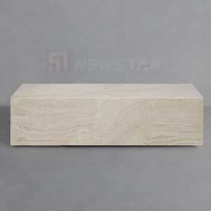 Newstar <span class=keywords><strong>Table</strong></span> centrale moderne meubles de salon <span class=keywords><strong>Table</strong></span> basse rectangulaire en travertin socle en marbre <span class=keywords><strong>Table</strong></span> basse en marbre Beige - Product Image 6