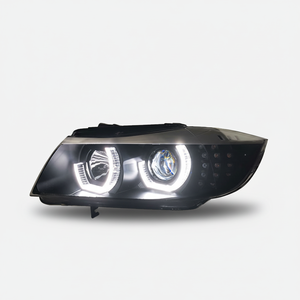 Gruppo Fari a LED per <span class=keywords><strong>BMW</strong></span> <span class=keywords><strong>Serie</strong></span> <span class=keywords><strong>3</strong></span> E90 2005-2012, DRL LED, Indicatori di Direzione, Lente Proiettore, Alloggiamento Nero, Fari 318i 320i 325i - Product Image 1