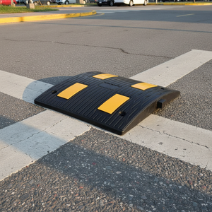 Reductor de Velocidad de Alta Resistencia de Goma, 50 x 50 x 4 cm, con Reflectante Negro, Ileri Traffic ILT5550 - Product Image 3