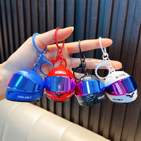 Porte-clés Casque Lumineux Personnalisé en Gros, Pendentif Portable Disponible, Porte-clés Casque Moto LED, Cadeaux Promotionnels Créatifs
