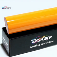 Film Pelindung Cat TPU Glossy Mclaren Orange untuk Bodi Mobil Interior, Self-Healing Anti-Gores Anti-Menguning 10 Tahun 90% UV/IR