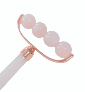 China factory OEM Beauty Products Wrinkle care Wellness Tool Four Round Beads Cooling Rose Quartz Natural <b>Jade</b> Face <b>Roller</b> - Product Image 1
